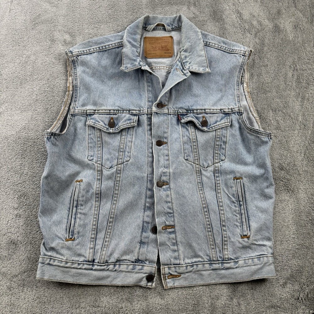 Levi's 70507 Vintage USA Cut-Off Sleeveless Denim Jean Vest Jacket Medium 90's